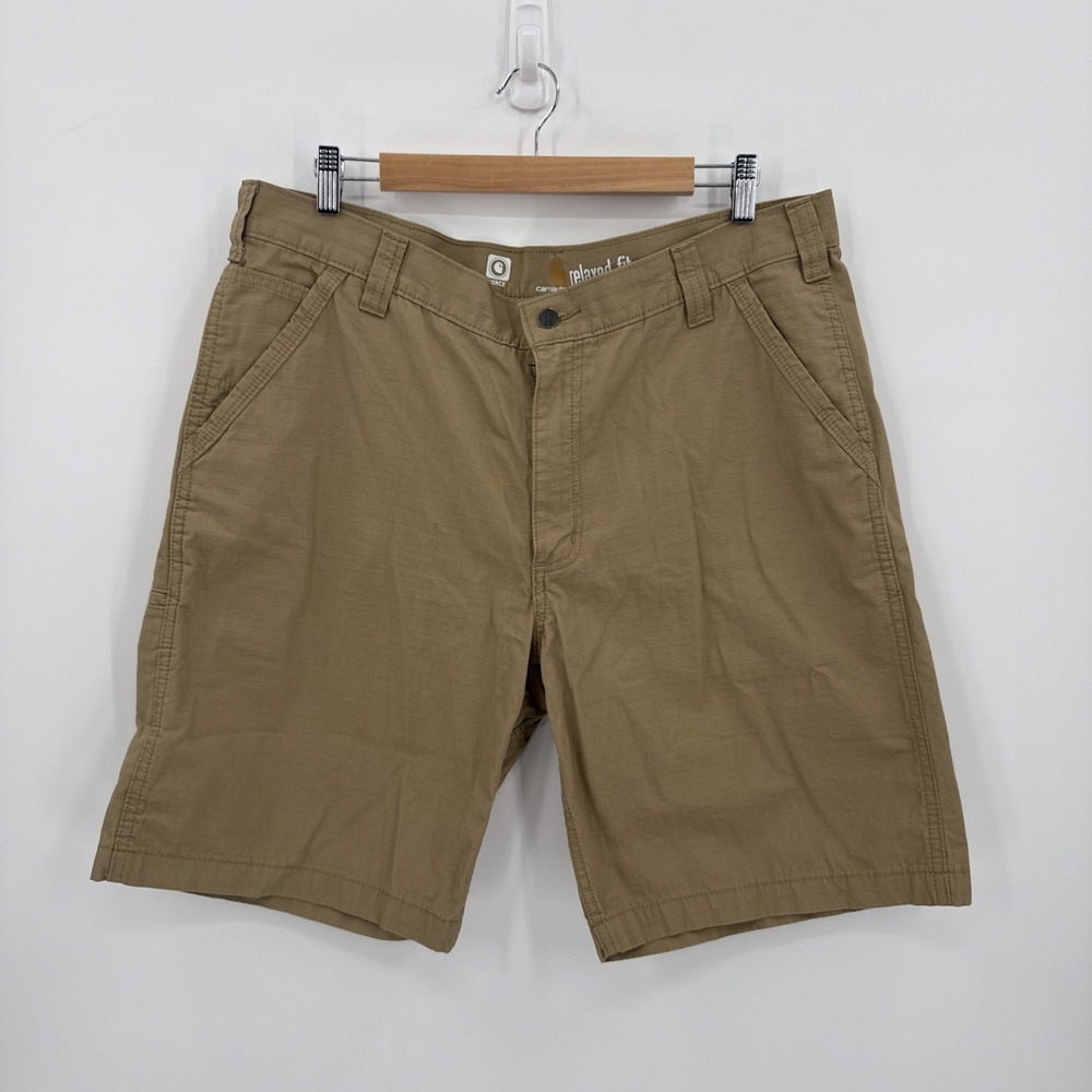 Carhartt Mens Tan Carpenter Relaxed Fit 100% Cotton Shorts Size 38 9" Workwear